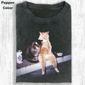 Funny Animal Vintage Cool Cats Chill Stupid Cat Meme - Adult & Kids T-Shirts, Sweatshirts & Hoodies apparel design preview 1