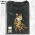 Funny Animal Vintage Meow Lite Cat Meme Cringe - Adult & Kids T-Shirts, Sweatshirts & Hoodies apparel design preview 1