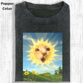 Funny Animal Vintage Sunshine Cat Stupid Meme Cringe - Adult & Kids T-Shirts, Sweatshirts & Hoodies apparel design preview 1