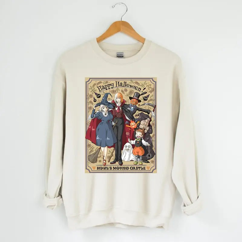 Funny Anime Halloween Howls Moving Castle Howl Sophie - Adult & Kids T-Shirts, Sweatshirts & Hoodies apparel design preview 1