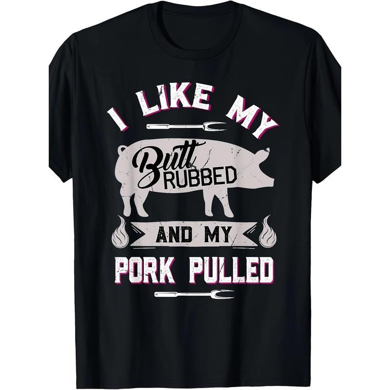 Funny BBQ Grilling Quote Pig Pulled Pork Made USA - Adult & Kids T-Shirts, Sweatshirts & Hoodies apparel design preview 1