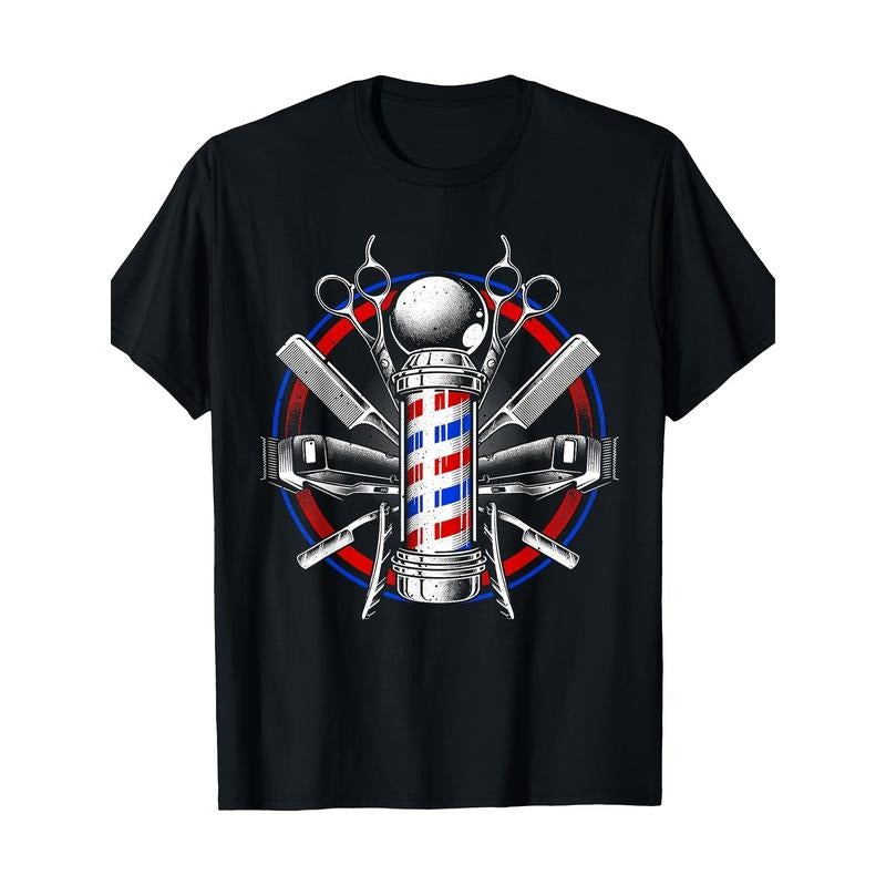 Funny Barber Barbershop Pole Tools Hairstylist Made - Adult & Kids T-Shirts, Sweatshirts & Hoodies apparel design preview 1