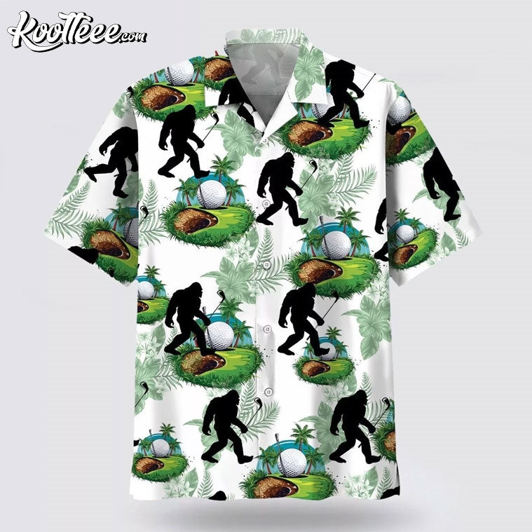 Funny Bigfoot Golf Balls Hawaiian - Adult & Kids T-Shirts, Sweatshirts & Hoodies apparel design preview 1
