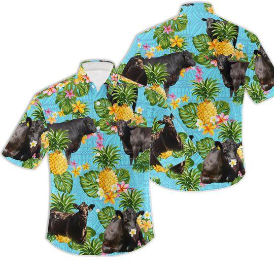 Funny black angus cow hawaiian gift for family and - Adult & Kids T-Shirts, Sweatshirts & Hoodies apparel design preview 1