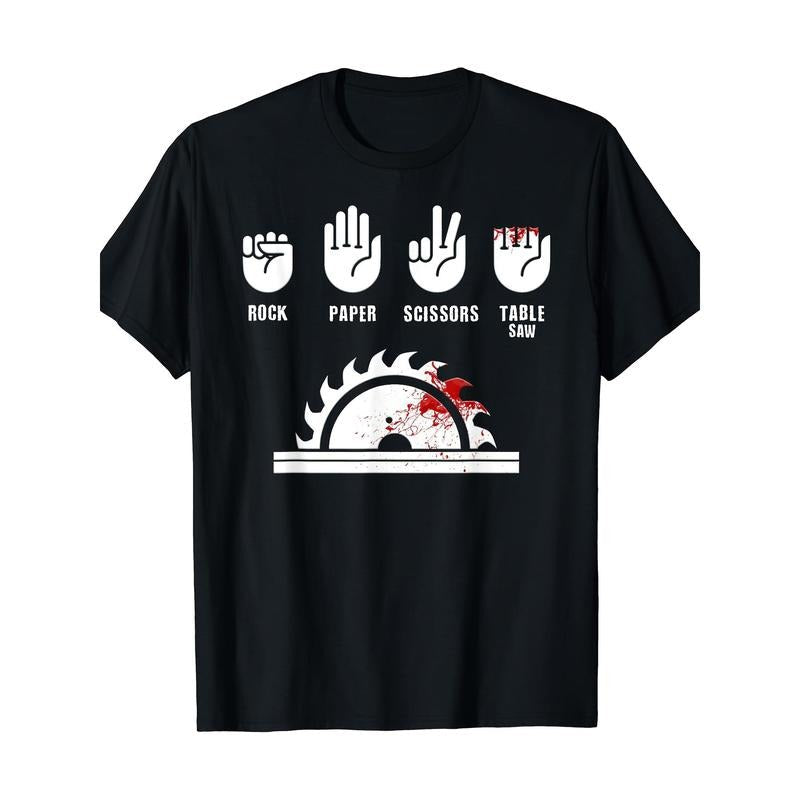 Funny Carpenter Rock Paper Scissors Table Saw Made - Adult & Kids T-Shirts, Sweatshirts & Hoodies apparel design preview 1