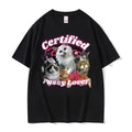 Funny Certified Cute Cat Lover Meme Vintage Short - Adult & Kids T-Shirts, Sweatshirts & Hoodies apparel design preview 1