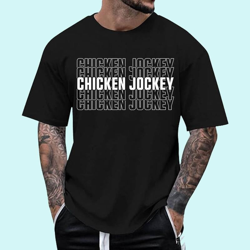Funny Chicken Jockey Stacked Repeat Font Fun Gag Meme - Adult & Kids T-Shirts, Sweatshirts & Hoodies apparel design preview 1