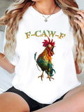 Funny Chicken F Caw Black - Adult & Kids T-Shirts, Sweatshirts & Hoodies apparel design preview 1