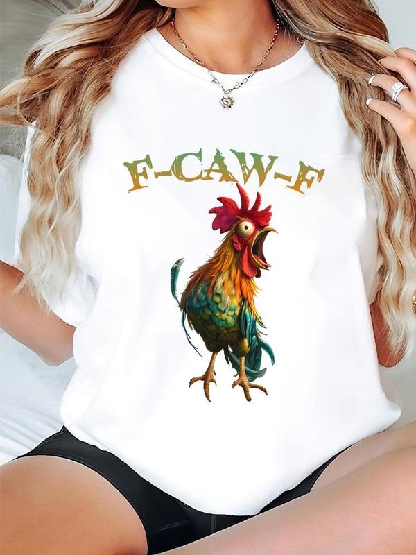Funny Chicken F Caw Black - Adult & Kids T-Shirts, Sweatshirts & Hoodies apparel design preview 1