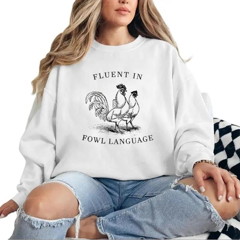 Funny Chicken Fluent Fowl Language Lover Farmer Crazy - Adult & Kids T-Shirts, Sweatshirts & Hoodies apparel design preview 1