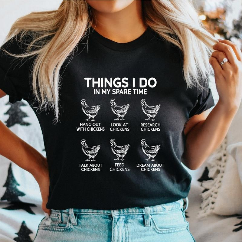 Funny Chicken Things I Do My Spare Time Lover Mom - Adult & Kids T-Shirts, Sweatshirts & Hoodies apparel design preview 1