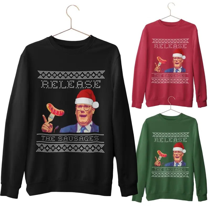 Funny Jumper 2024 Keir Starmer Release Sausages - Adult & Kids T-Shirts, Sweatshirts & Hoodies apparel design preview 1
