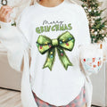 Funny Coquette Bow Merry Grinchmas Comfort Colors - Adult & Kids T-Shirts, Sweatshirts & Hoodies apparel design preview 1