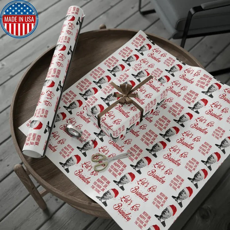 Funny Confused Biden Trump Wrapping Paper MAGA Let'S - Adult & Kids T-Shirts, Sweatshirts & Hoodies apparel design preview 1