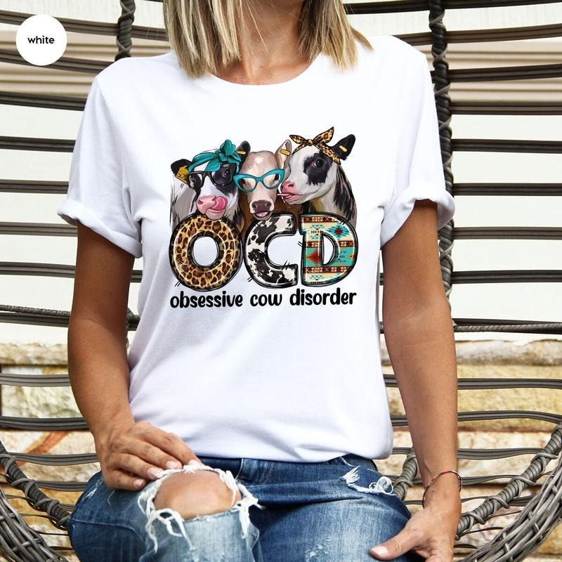Funny Cow Farm Obsessive Disorder Farmer Cute Animal - Adult & Kids T-Shirts, Sweatshirts & Hoodies apparel design preview 1