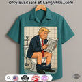 Funny Donald Trump Reading Newspaper In Toilet 3D - Adult & Kids T-Shirts, Sweatshirts & Hoodies apparel design preview 1