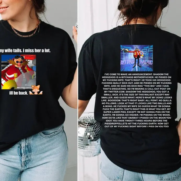Funny Dr Eggman 2 Sides Son1c Streetwear Movie Meme - Adult & Kids T-Shirts, Sweatshirts & Hoodies apparel design preview 1