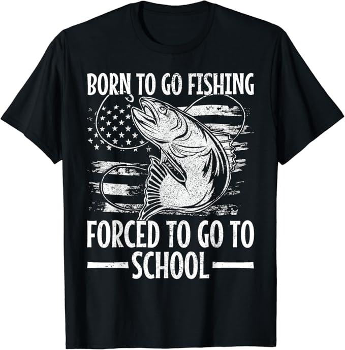 Funny Fishing Born Go Bass Fish Fisherman Cotton - Adult & Kids T-Shirts, Sweatshirts & Hoodies apparel design preview 1