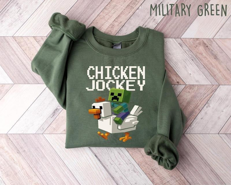 Funny Gaming Chicken Jockey Pixel Jockeys Meme Gamers - Adult & Kids T-Shirts, Sweatshirts & Hoodies apparel design preview 1