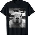 Funny Capybara Selfie UFOs Weird - Adult & Kids T-Shirts, Sweatshirts & Hoodies apparel design preview 1