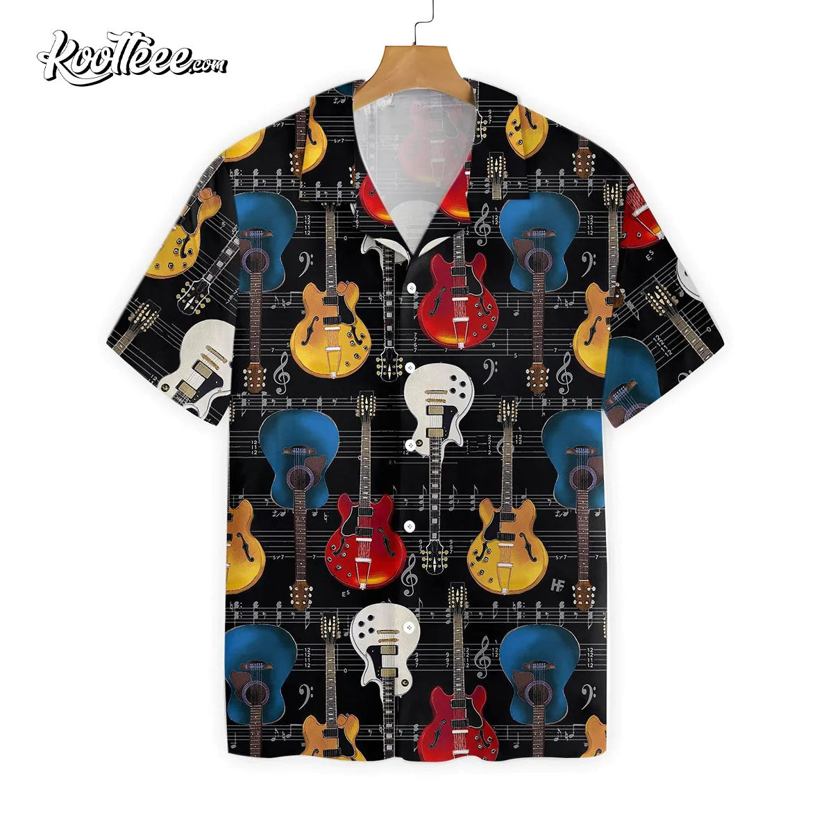 Funny Guitar Pattern Music Lover Guitarist Hawaiian - Adult & Kids T-Shirts, Sweatshirts & Hoodies apparel design preview 1