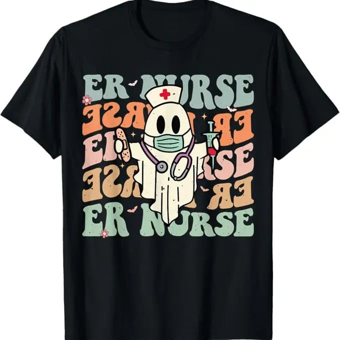 Funny Halloween Groovy Emergency Room Nurse Costume - Adult & Kids T-Shirts, Sweatshirts & Hoodies apparel design preview 1