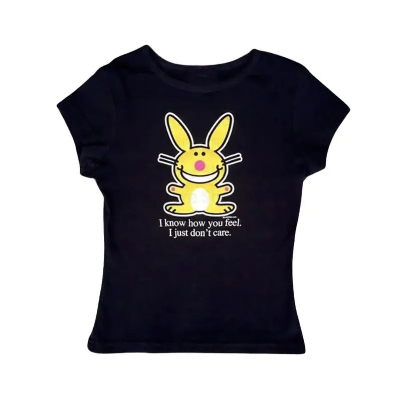 Funny Happy Bunny Baby Y2k Top Streetwear Gothic Emo - Adult & Kids T-Shirts, Sweatshirts & Hoodies apparel design preview 1