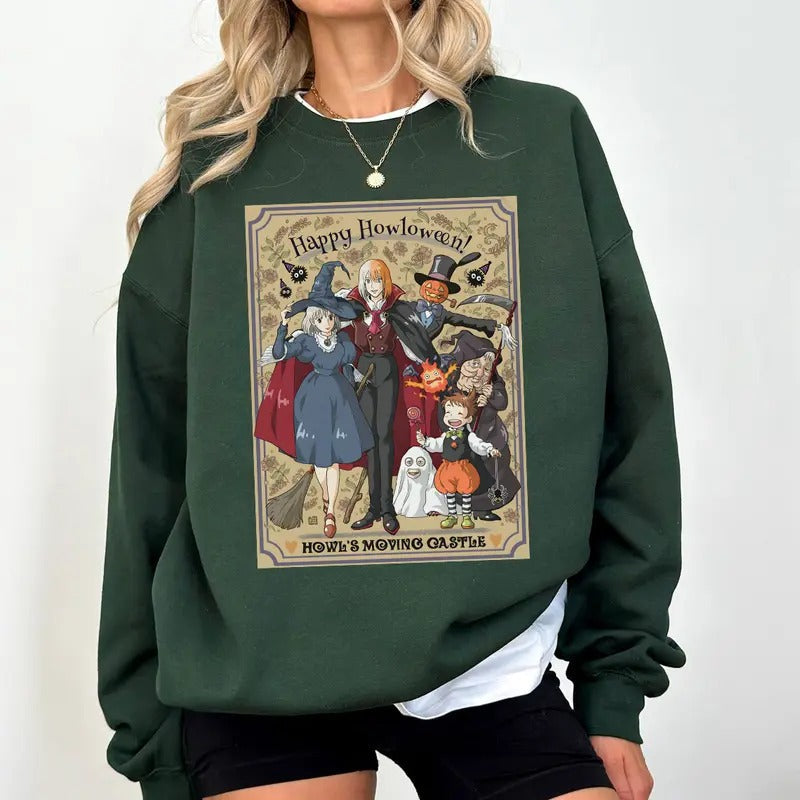 Funny Howloween Howls Moving Castle Howl Sophie - Adult & Kids T-Shirts, Sweatshirts & Hoodies apparel design preview 1