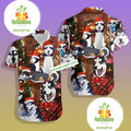 Funny Husky Dog With Santa Claus Hat Red Hawaiian - Adult & Kids T-Shirts, Sweatshirts & Hoodies apparel design preview 1