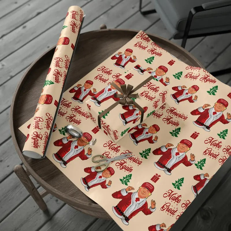 Funny MAGA Trump Wrapping Paper Make America Great - Adult & Kids T-Shirts, Sweatshirts & Hoodies apparel design preview 1