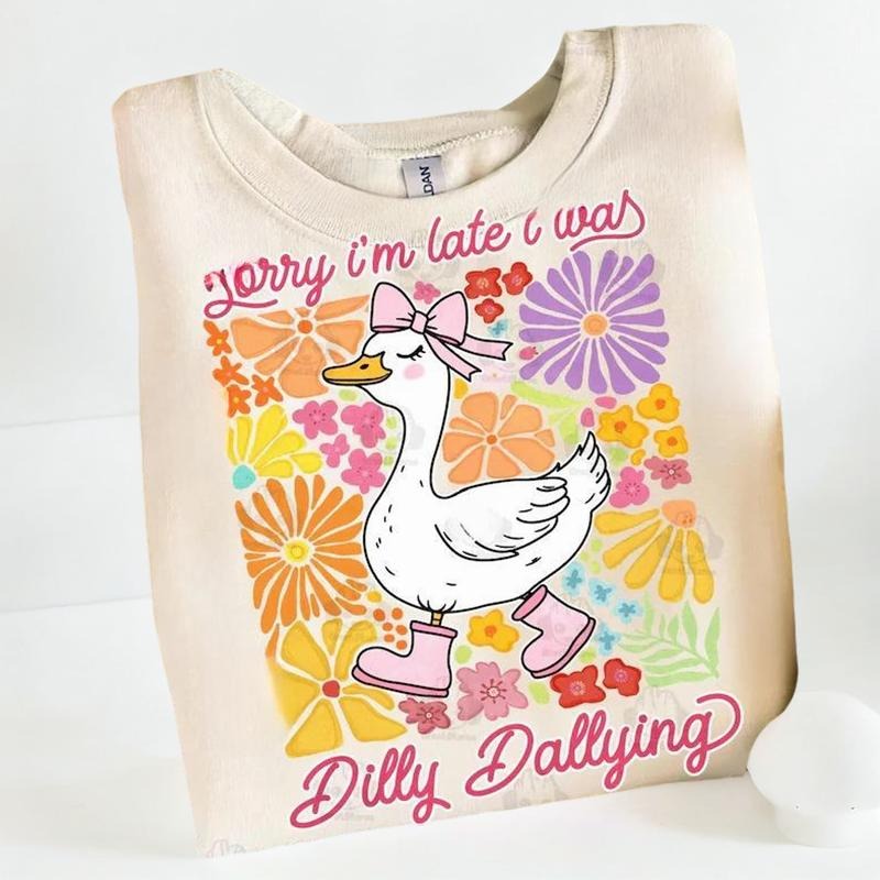 Funny Mama Goose Sorry I'M Late I Was Dilly Dallying - Adult & Kids T-Shirts, Sweatshirts & Hoodies apparel design preview 1