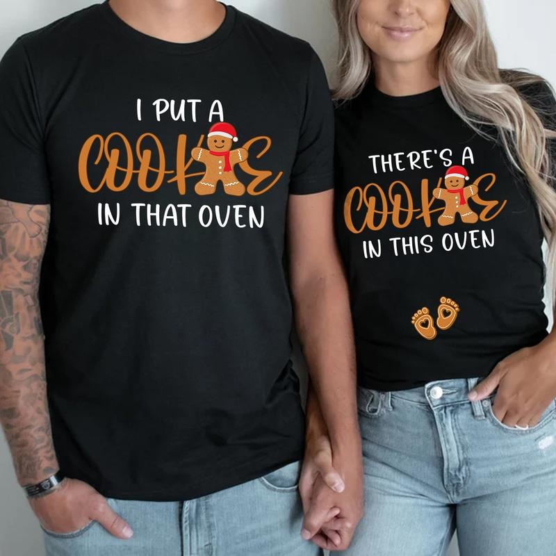 Funny Matching Pregnant Pregnancy Announcement Cookie - Adult & Kids T-Shirts, Sweatshirts & Hoodies apparel design preview 1