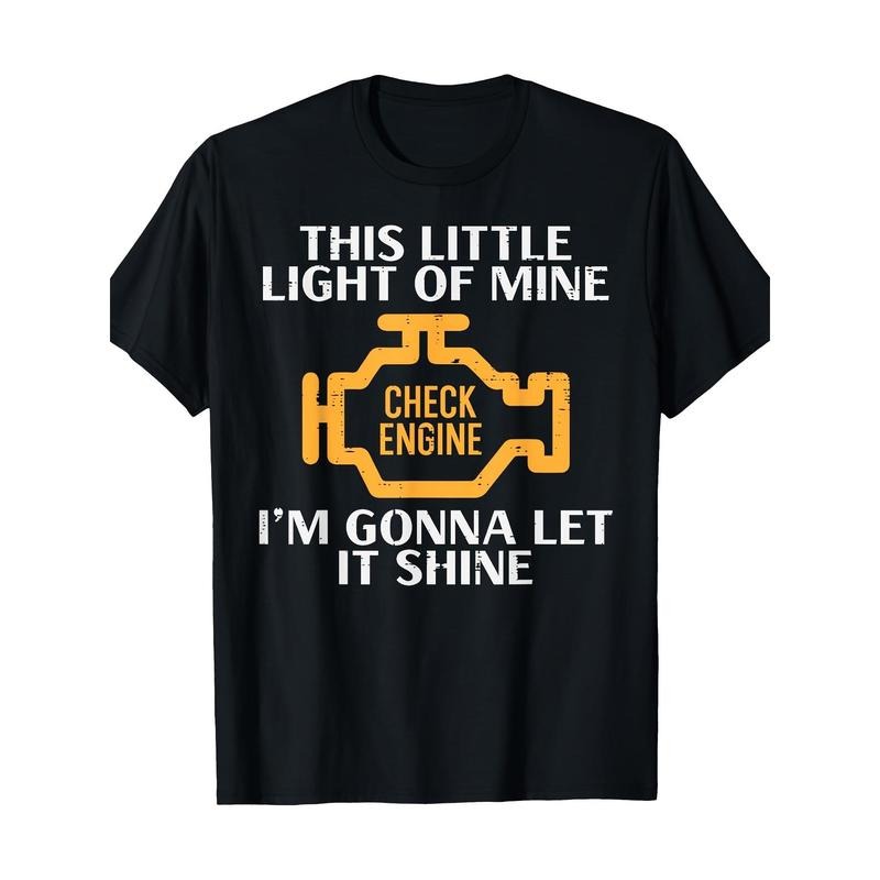 Funny Mechanic Humorous Check Engine Light Short - Adult & Kids T-Shirts, Sweatshirts & Hoodies apparel design preview 1
