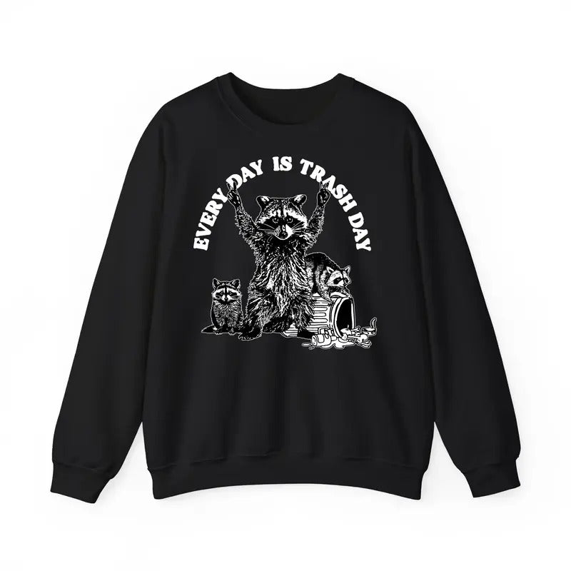 Funny Meme Raccoon Every Day Is Trash Possum Rodent - Adult & Kids T-Shirts, Sweatshirts & Hoodies apparel design preview 1