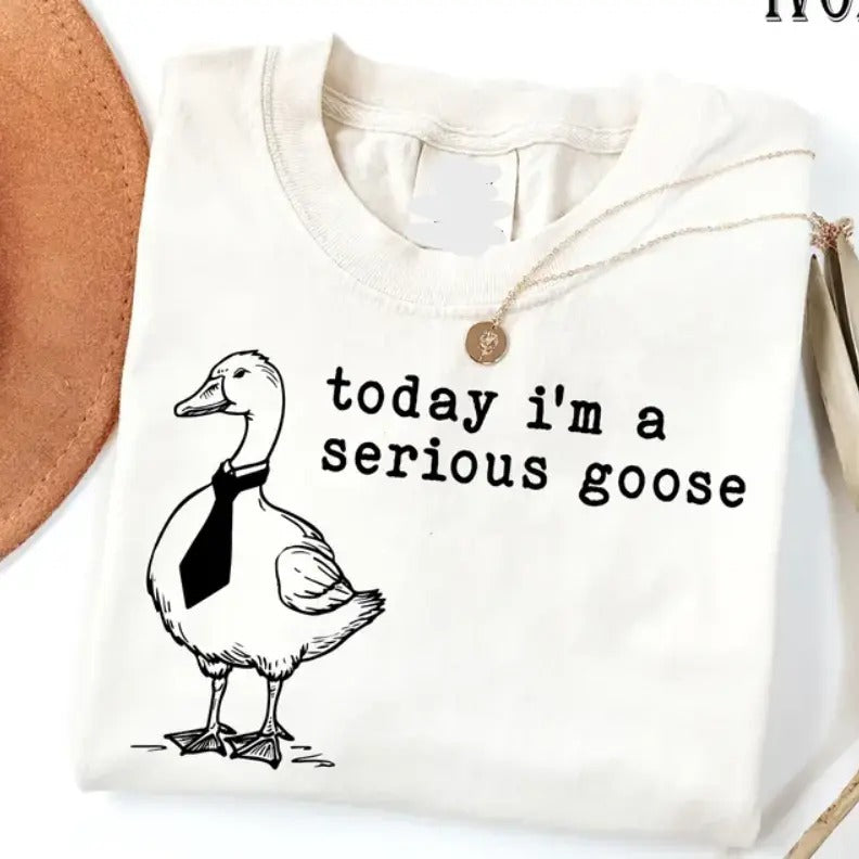 Funny Today I'M Serious Goose Silly - Adult & Kids T-Shirts, Sweatshirts & Hoodies apparel design preview 1