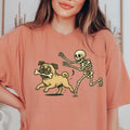 Funny Skeleton Chasing PUG Dog Halloween Spooky - Adult & Kids T-Shirts, Sweatshirts & Hoodies apparel design preview 1