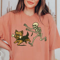 Funny Skeleton Chasing Yorkie Dog Halloween Spooky - Adult & Kids T-Shirts, Sweatshirts & Hoodies apparel design preview 1