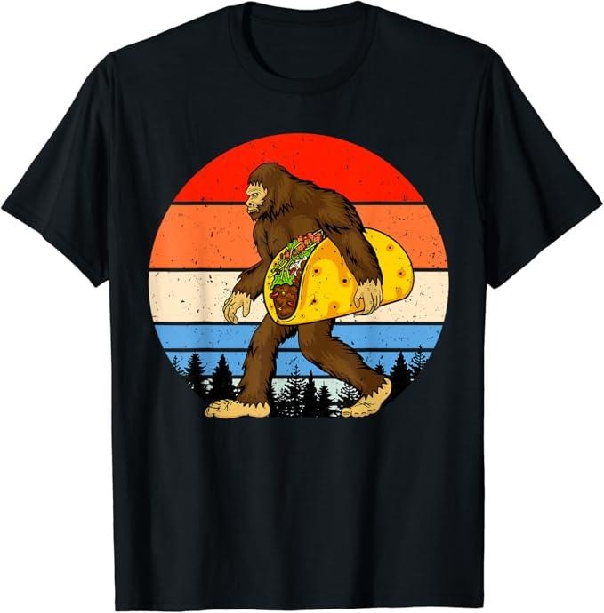 Funny Taco Mexican Food Lovers Bigfoot Holding - Adult & Kids T-Shirts, Sweatshirts & Hoodies apparel design preview 1