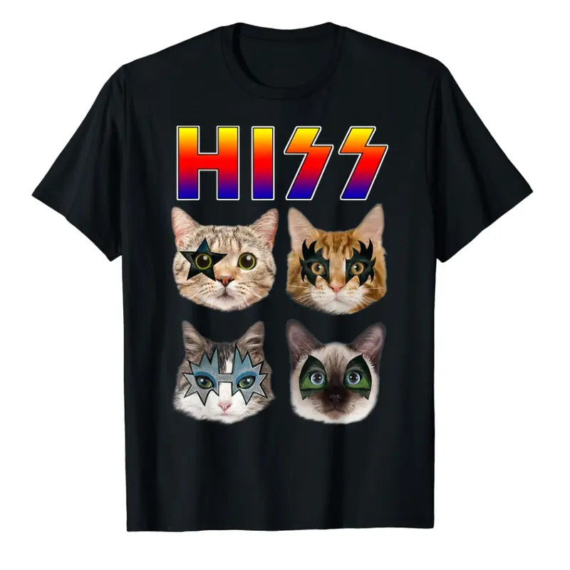 Funny Hiss Cats Kittens Rock Rockin Short Sleeve Pun - Adult & Kids T-Shirts, Sweatshirts & Hoodies apparel design preview 1