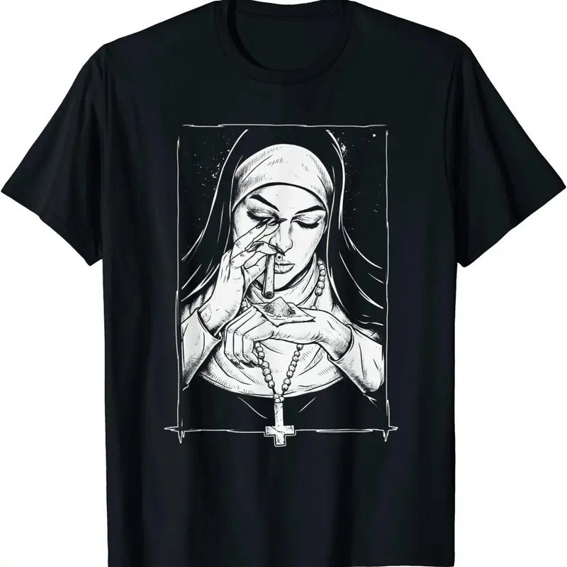 Funny Unholy Nun Cotton Top Streetwear - Adult & Kids T-Shirts, Sweatshirts & Hoodies apparel design preview 1