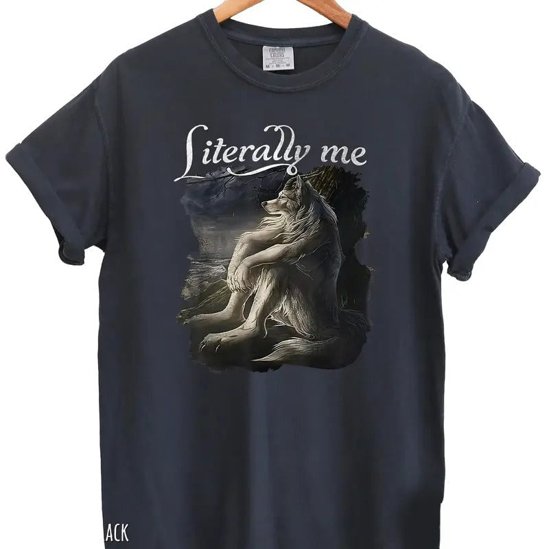 Funny Wolf Literally Me Vintage Meme Grunge Mental - Adult & Kids T-Shirts, Sweatshirts & Hoodies apparel design preview 1