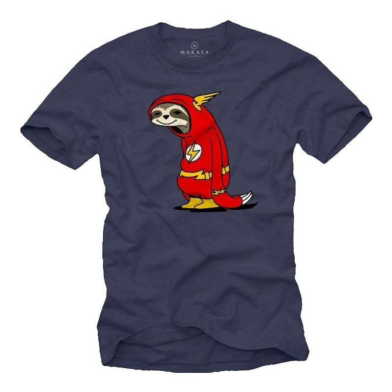 Funny Print Flash Sloth Blue Cool Nerd Him Large - Adult & Kids T-Shirts, Sweatshirts & Hoodies apparel design preview 1