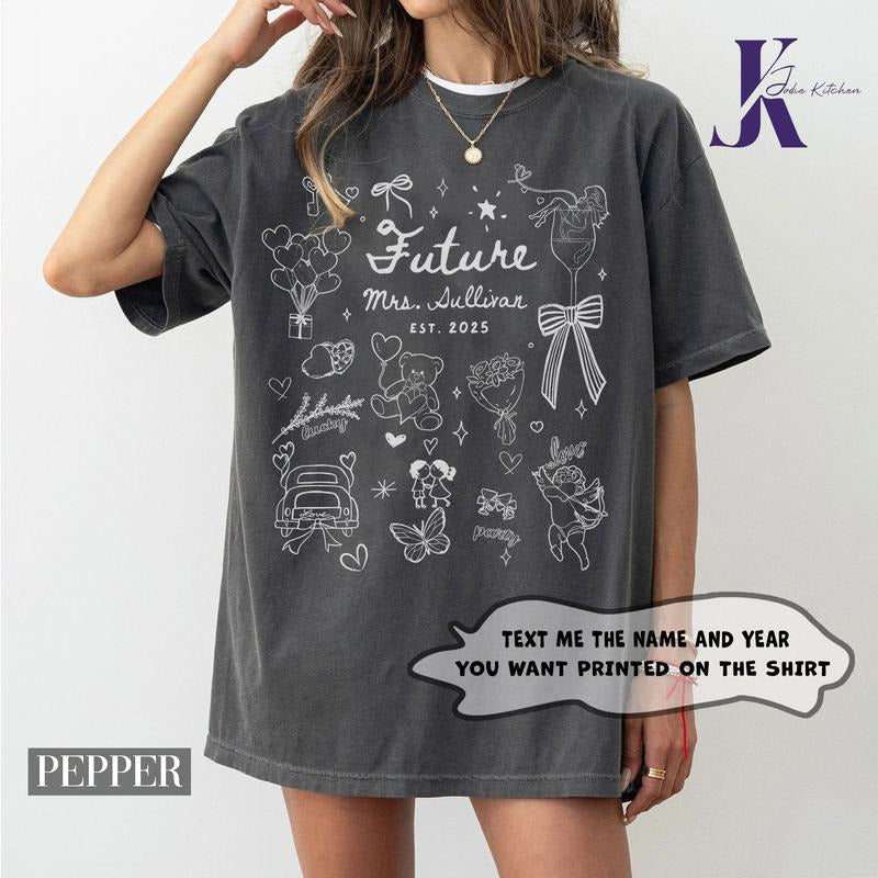 Future Mrs Custom Bride Engagement Be Fiance Her - Adult & Kids T-Shirts, Sweatshirts & Hoodies apparel design preview 1