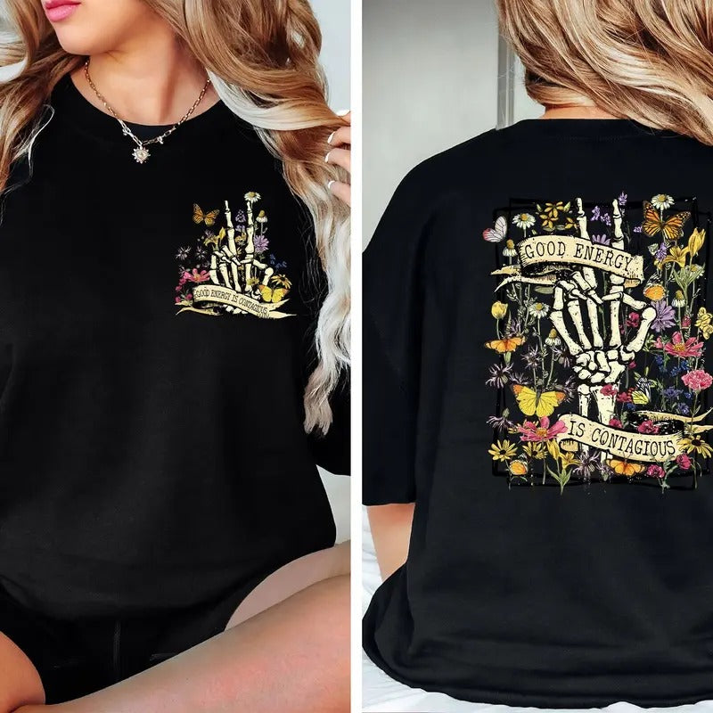G00d Energy Is Contagjous Motivational Positive - Adult & Kids T-Shirts, Sweatshirts & Hoodies apparel design preview 1