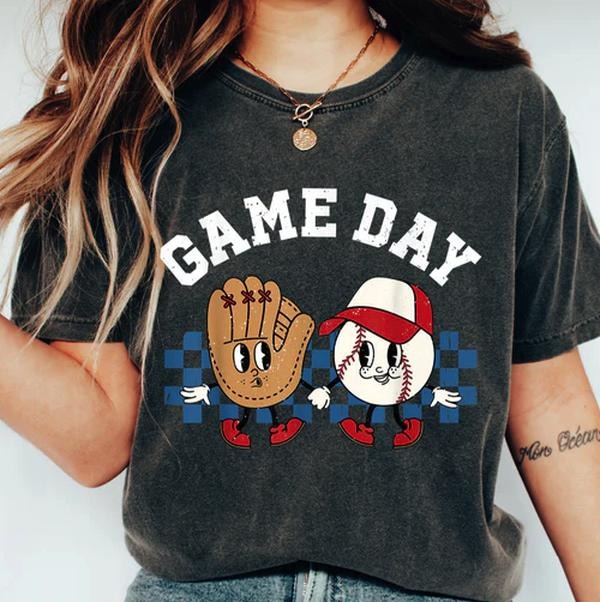 GAMEDAY BALL GLOVE Sports Game Day Team Mom Family - Adult & Kids T-Shirts, Sweatshirts & Hoodies apparel design preview 1