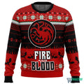 GOT Fire and Blood 3D Ugly Christmas Sweater - Holiday Gift product image