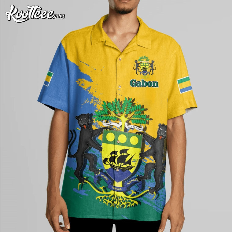 Gabon Coat Of Arms Hawaiian - Adult & Kids T-Shirts, Sweatshirts & Hoodies apparel design preview 1