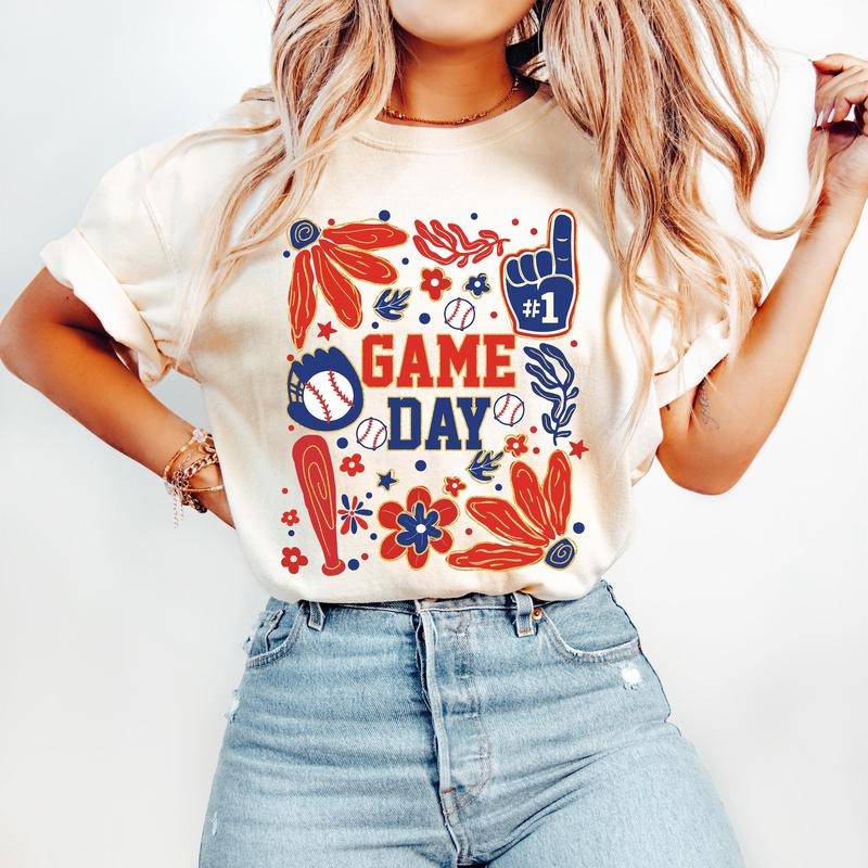 Game Day Baseball Boho Coquette Bow Mama Mom - Adult & Kids T-Shirts, Sweatshirts & Hoodies apparel design preview 1