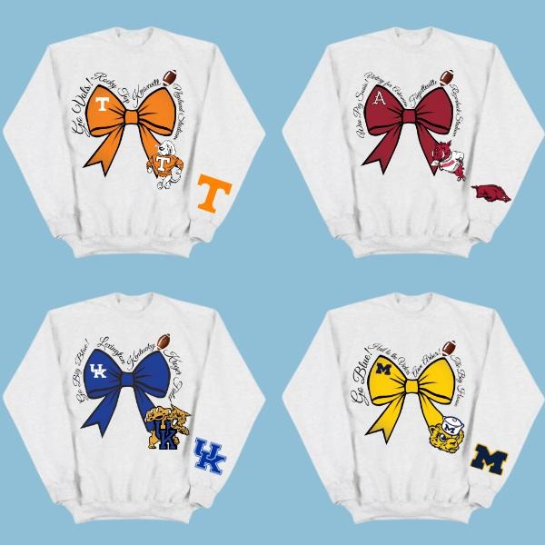 Game Day NCAA Mascot Bow Cute College Football Her - Adult & Kids T-Shirts, Sweatshirts & Hoodies apparel design preview 1