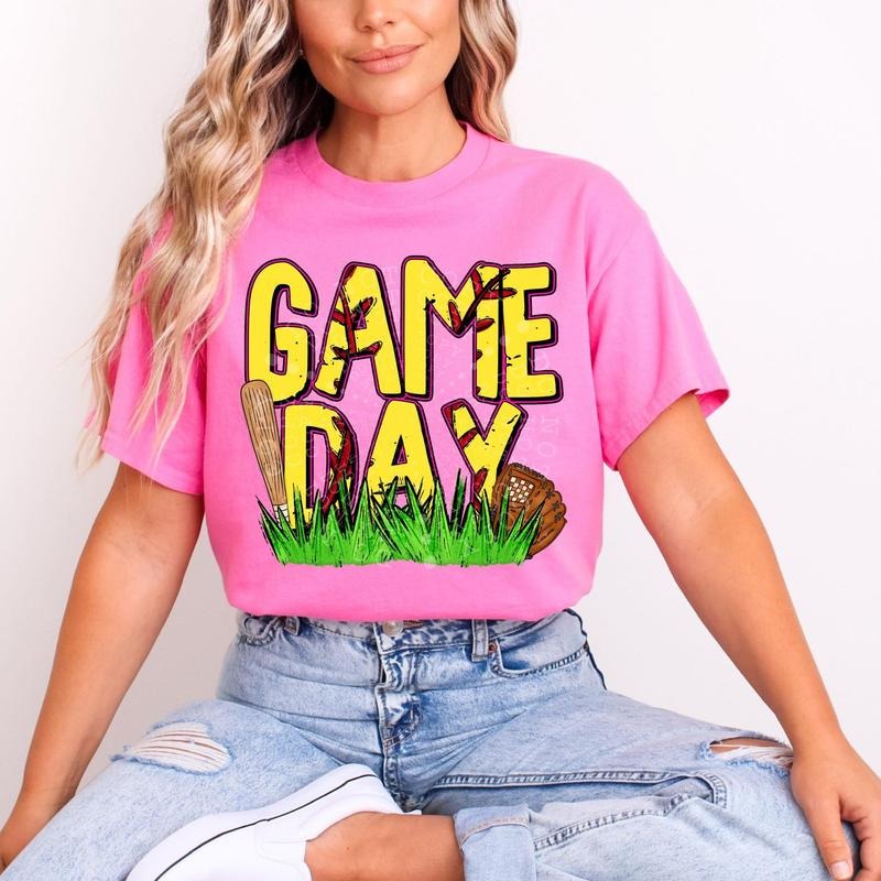 Game Day Softball Inlay DTF Transfers THIS IS NOT - Adult & Kids T-Shirts, Sweatshirts & Hoodies apparel design preview 1